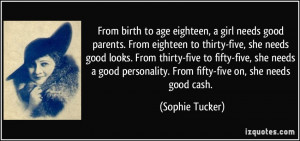 From birth to age eighteen, a girl needs good parents. From eighteen ...
