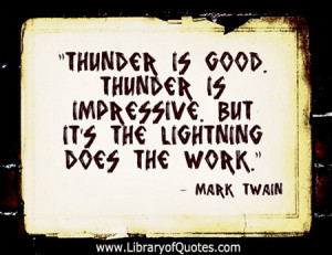 Mark twain, quotes, sayings, thunder, lightning