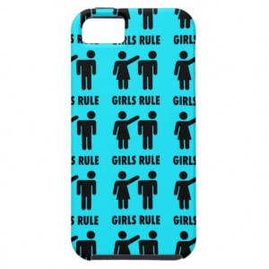 Funny Girls Rule Teal Turquoise Blue Girl Power iPhone 5 Cases