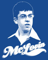 mclovin tee the cursive design on the front of this blue mclovin tee ...