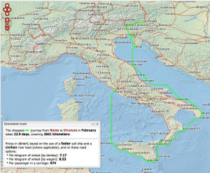 An ORBIS generated map illustrates that the most cost effective route