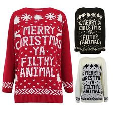 ... HOME ALONE XMAS JUMPER Merry Christmas Ya Filthy Animal Quote Party