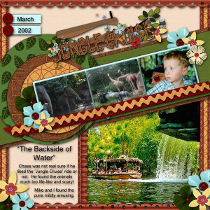 Disney Jungle Cruise scrapbook layout