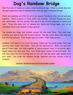 ... Sizes Rainbow Bridges Poems | Dog's Death and the Rainbow Bridge pet