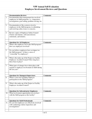 employee self evaluation form template