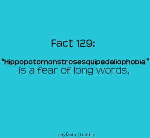 Fear of LONG WORDS – Fact Quote