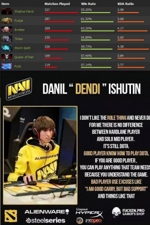 ... quote by Dendi, probably the most famous Dota player : DotA2