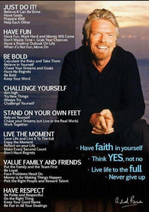 Richard Branson key to life...