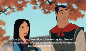 would you like to stay for dinner would you like to stay forever mulan ...