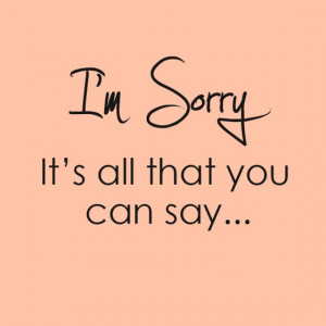 am sorry Its all that you can say
