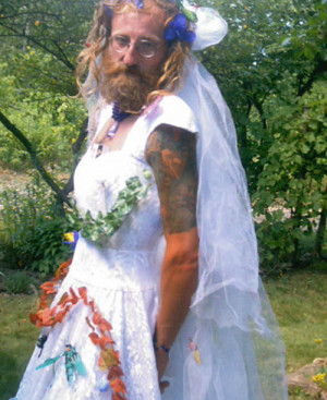 ugly man in wedding dress