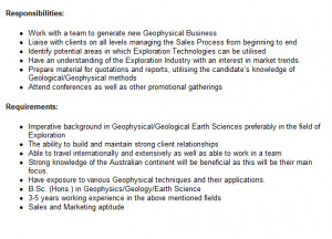 Sales & Marketing Manager-Geophysicist & Earth Scientist