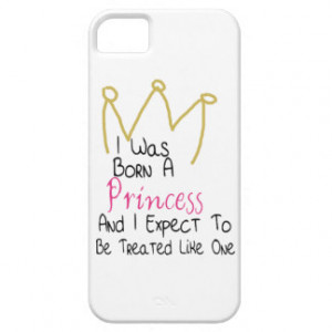 Was Born A Princess - Quote and Crown Cover For iPhone 5/5S