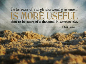 Know your own shortcomings first...