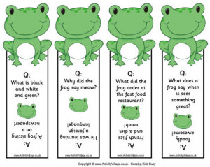 ... frog printables animal printables animal bookmarks jokes for kids joke