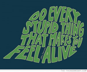 Do every stupid thing that makes you feel alive
