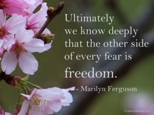 Wallpaper with Quote on Fear and Freedom by Marilyn Ferguson