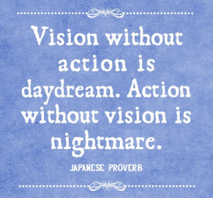 Poster> Vision without action is a daydream. Action without vision is ...