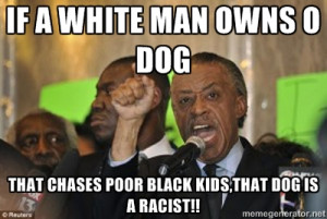 Racist Al Sharpton - if a white man owns o dog that chases poor black ...