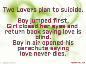 Two Lovers plan to suicide | Funny | Quotes 4 SMS