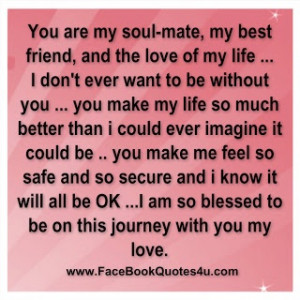 Facebook Quotes: you are my soul mate