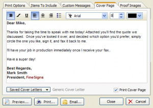 Printing, Faxing Or Emailing Your New Estimate