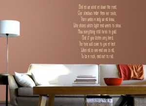 ... Stairway To Heaven 2 (Led Zeppelin) Lyric wall decal above a sofa
