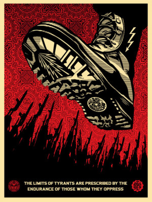 Shepard Fairey will release Tyrant Boot on his website today . All ...