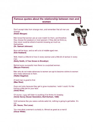 Famous quotes about the relationship between men and women by egalex