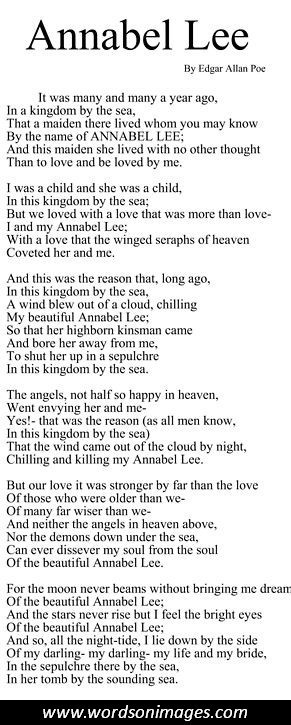 Edgar Allan Poe Quotes Annabel Lee Poem