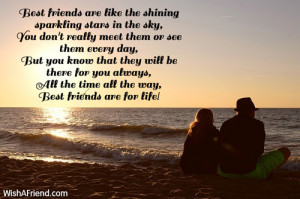 Best friends are like the shining sparkling stars in the sky,