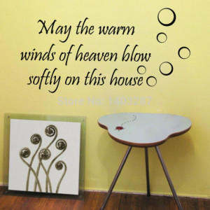 May the warm winds of heaven blow softly Fine Quality Vinyl Black Wall ...