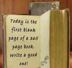 Today is the first blank page of a 365 page book. Write a good one ...