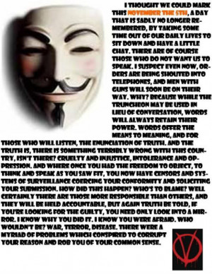 Aventis: V for Vendetta Speech