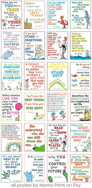 Dr. Seuss LDS YW sayings - good for FHE as well