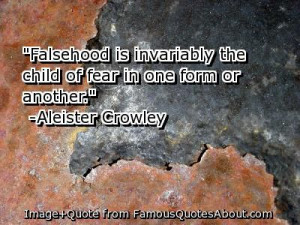 Quotes by Aleister Crowley | ... is invariably the child of fear in ...