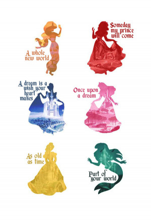 Disney Princesses Silhouettes by MargaHG