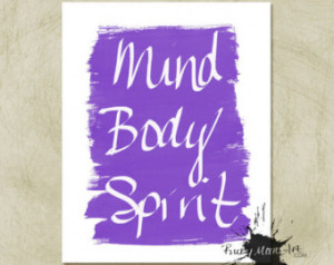 Mind Body Spirit Inspirational Quote Purple Printable Instant Download ...