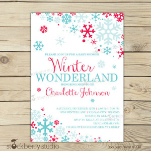 ... Wonderland Baby Shower Invitation - Baby It's Cold Outside Invitation