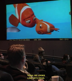 ... Andrew Stanton giving notes to an animator during Finding Nemo ’s