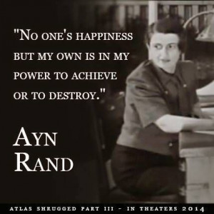 Sane & Satisfied quote from Ayn Rand #aynrand #quotes #happiness