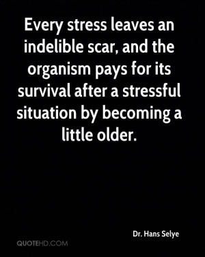 Every stress leaves an indelible scar, and the organism pays for its ...