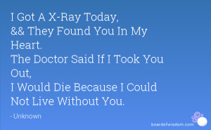 Got A X-Ray Today, && They Found You In My Heart. The Doctor Said If ...