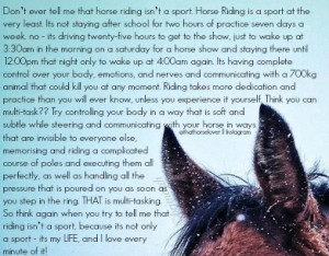 hate when people say horse riding isnt a sport like i seriously want ...