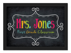 Custom Framed Colorful Teacher Name Sign Board Personalized Letters ...