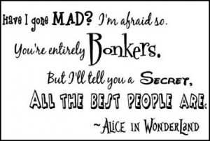 Alice in Wonderland wall decal quotes