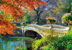 Romantic Bridge Autumn Season HD Wallpaper