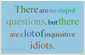There are no stupid questions, but there are a lot of inquisitive ...