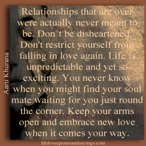 Relationships that are over ..