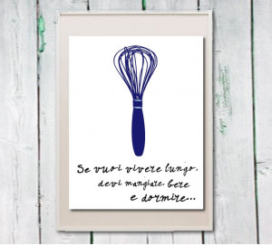 Whisk kitchen art Italian quote printable Instant download digital ...